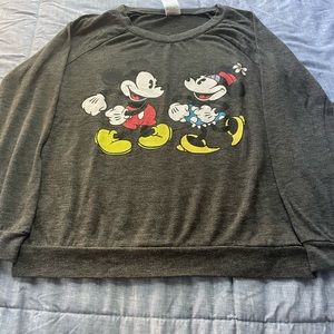 Juniors Disney Mickey and Minnie Mouse Long Sleeve T-Shirt